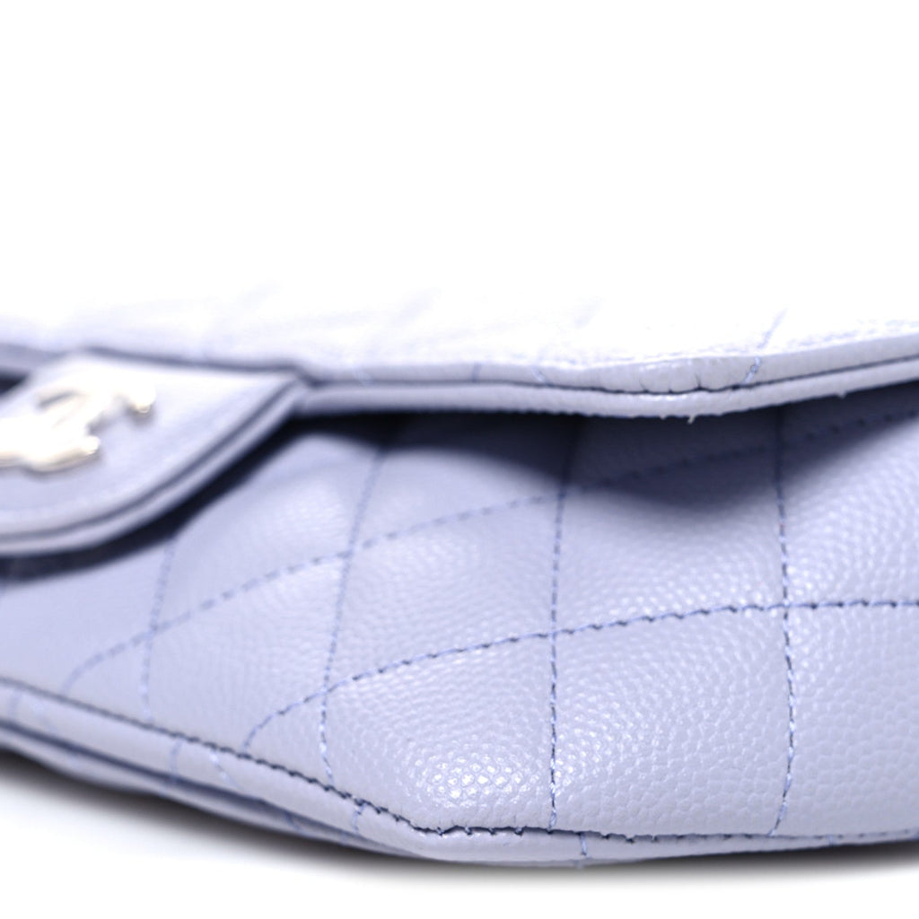 Caviar Quilted Glasses Case With Chain Light Purple
