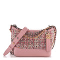Tweed Calfskin Small Gabrielle Hobo Light Pink