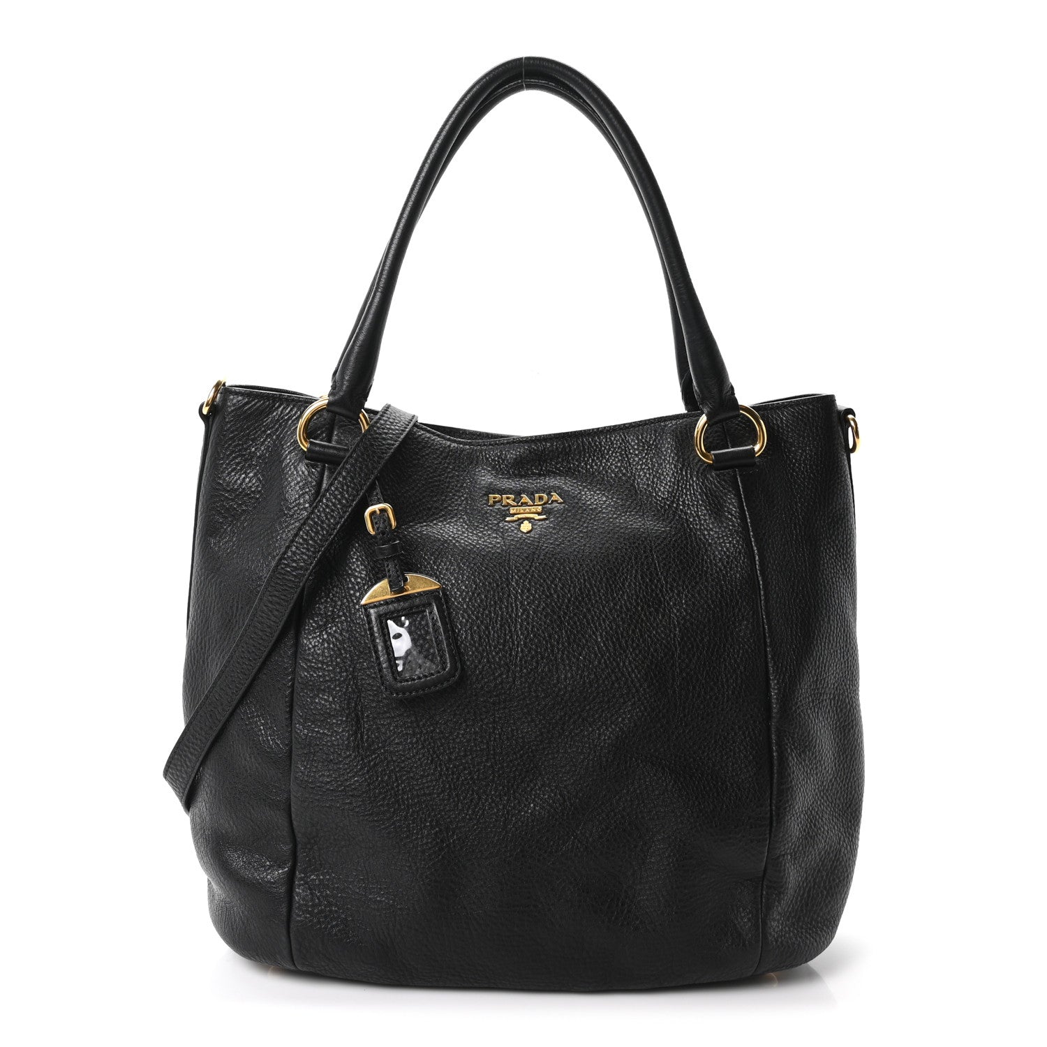 Vitello Daino Shopping Tote Black