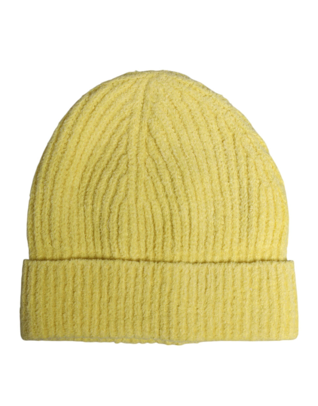 Dolce & Gabbana Yellow Cotton Knitted Winter Beanie Men's Hat