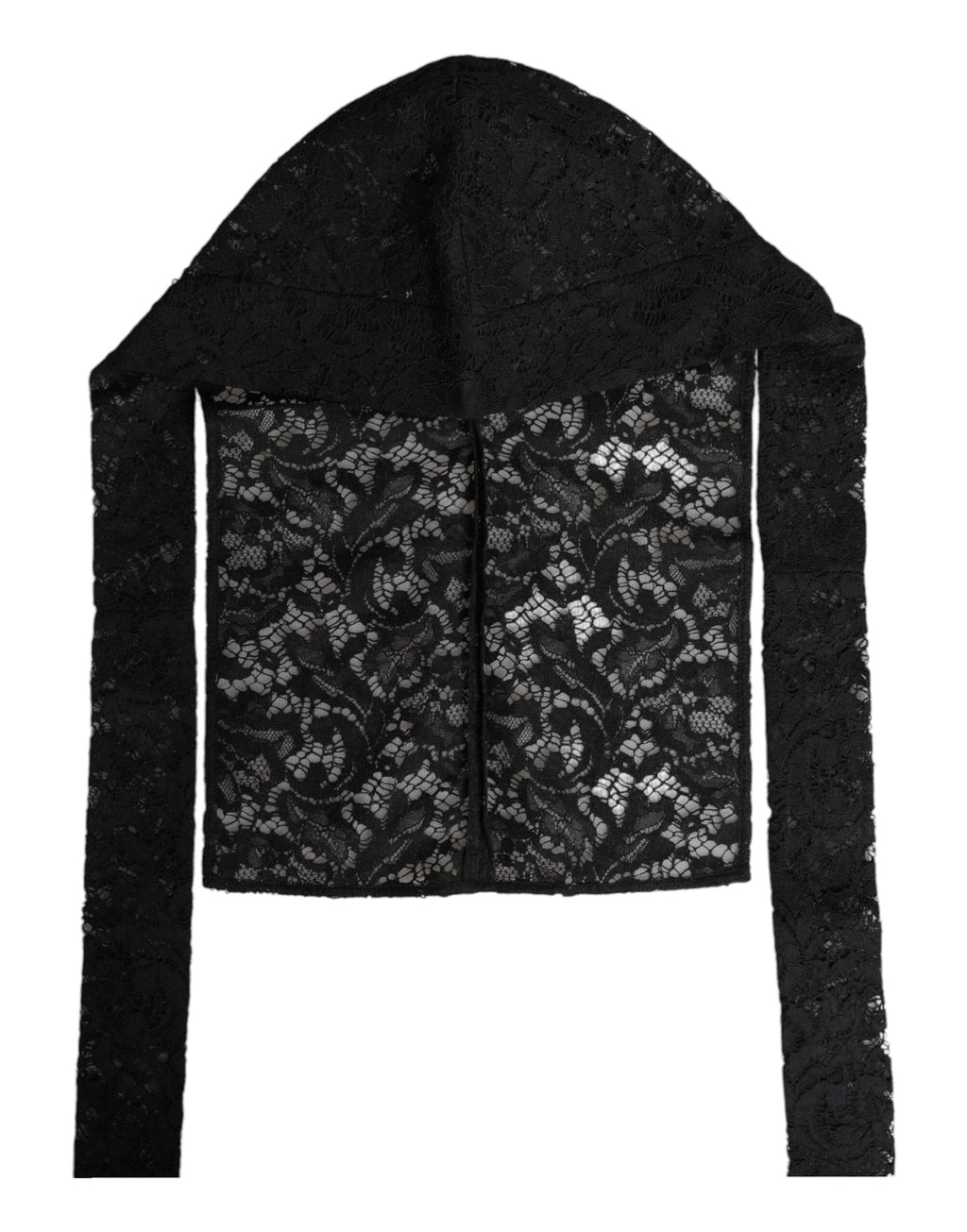 Dolce & Gabbana Black Floral Lace Whole Head Wrap Women's Hat