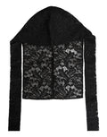 Dolce & Gabbana Black Floral Lace Whole Head Wrap Women's Hat