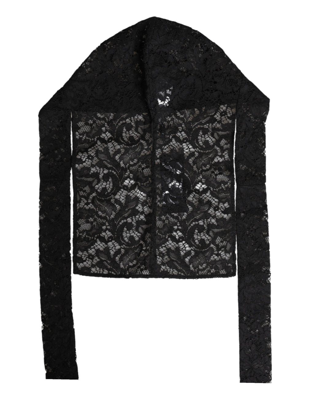 Dolce & Gabbana Black Floral Lace Whole Head Wrap Women's Hat