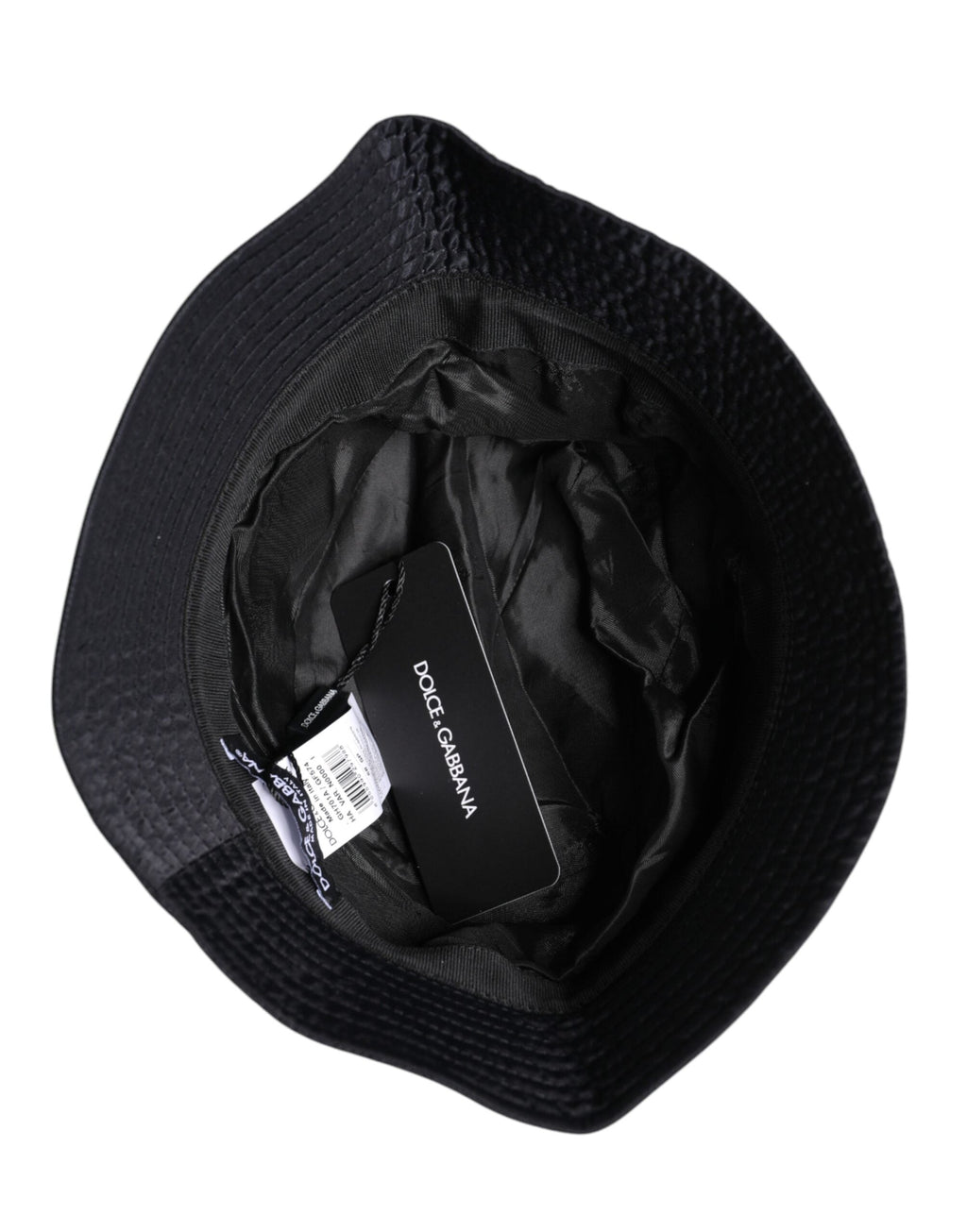 Dolce & Gabbana Black Cotton Wide Brim Bucket Men's Hat