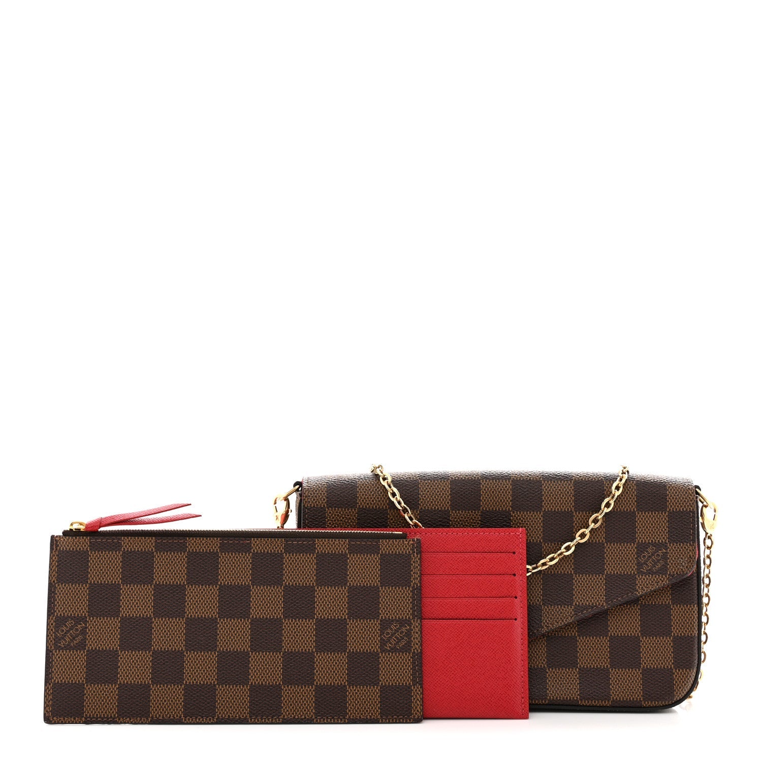 Damier Ebene Pochette Felicie Chain Wallet