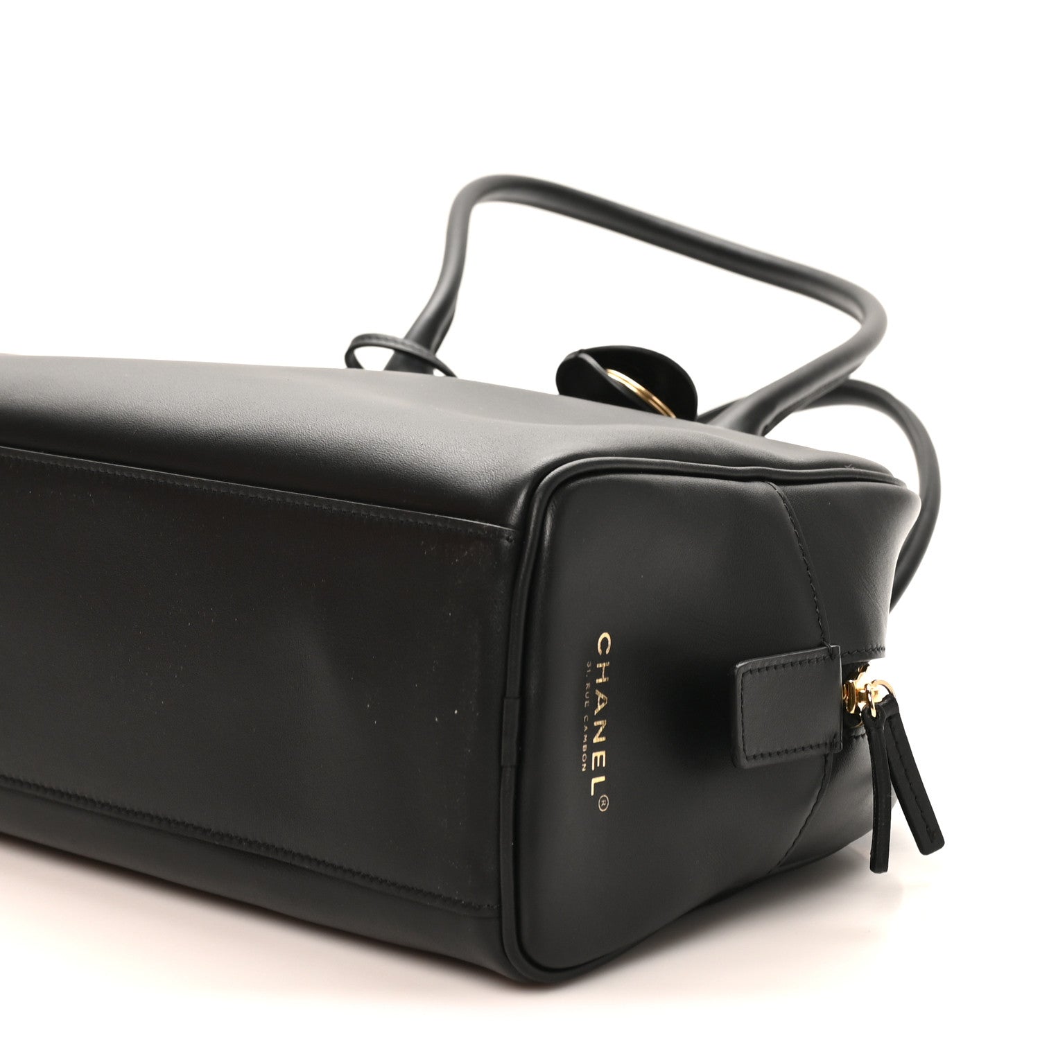 Calfskin Large Perfect Bowling Bag Black