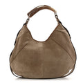Suede Buffalo Horn Mombasa Hobo Beige