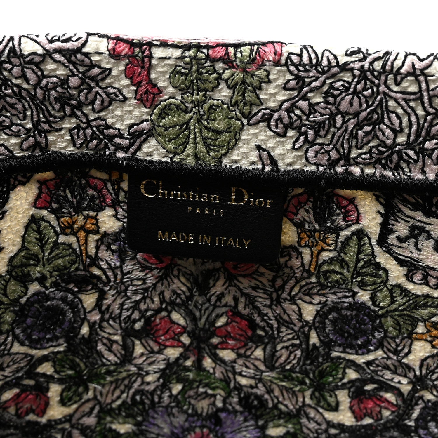 Canvas Embroidered Medium Around The World Book Tote White Multicolor
