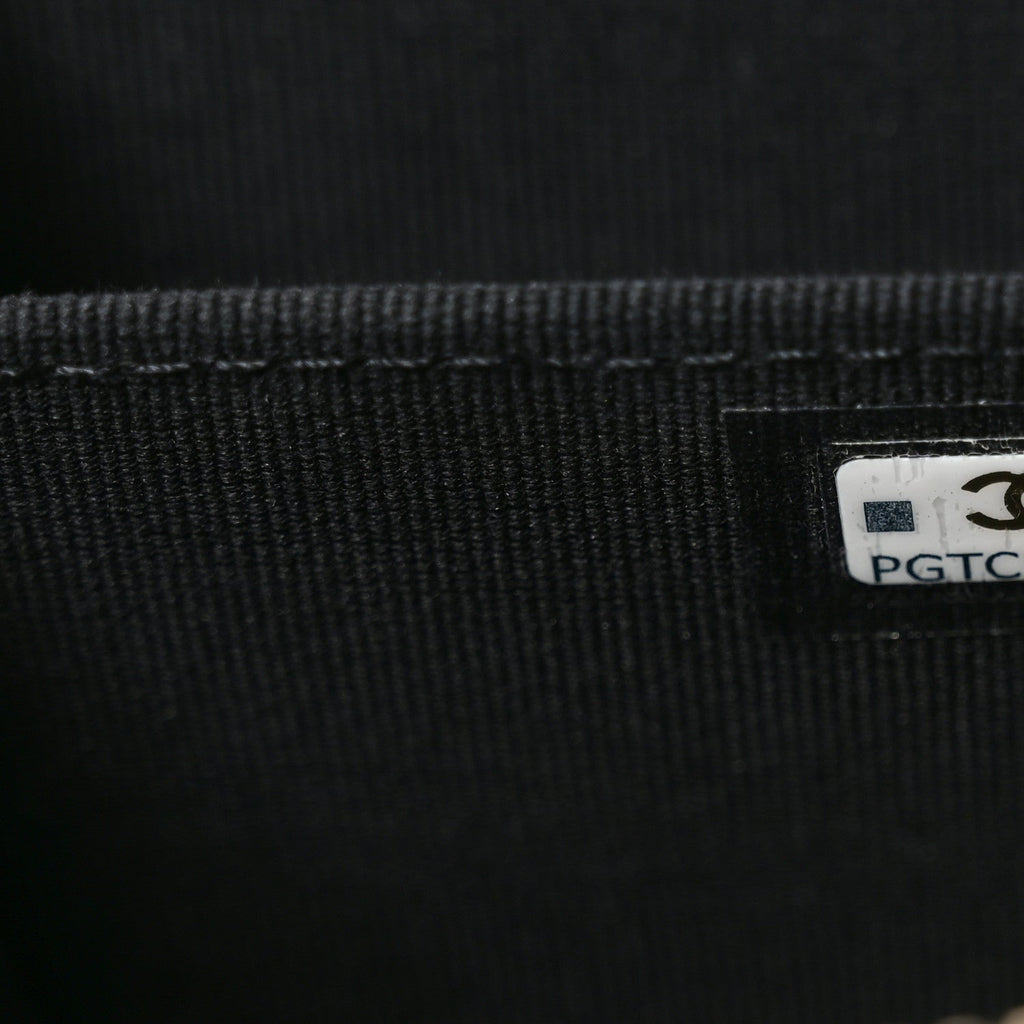 Caviar Quilted Studded CC Zip Card Holder Black