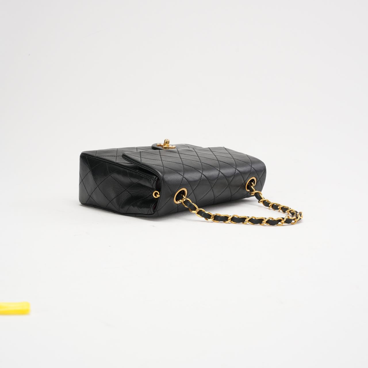 Chanel Vintage Black Mini Square Classic Flap Bag 1991