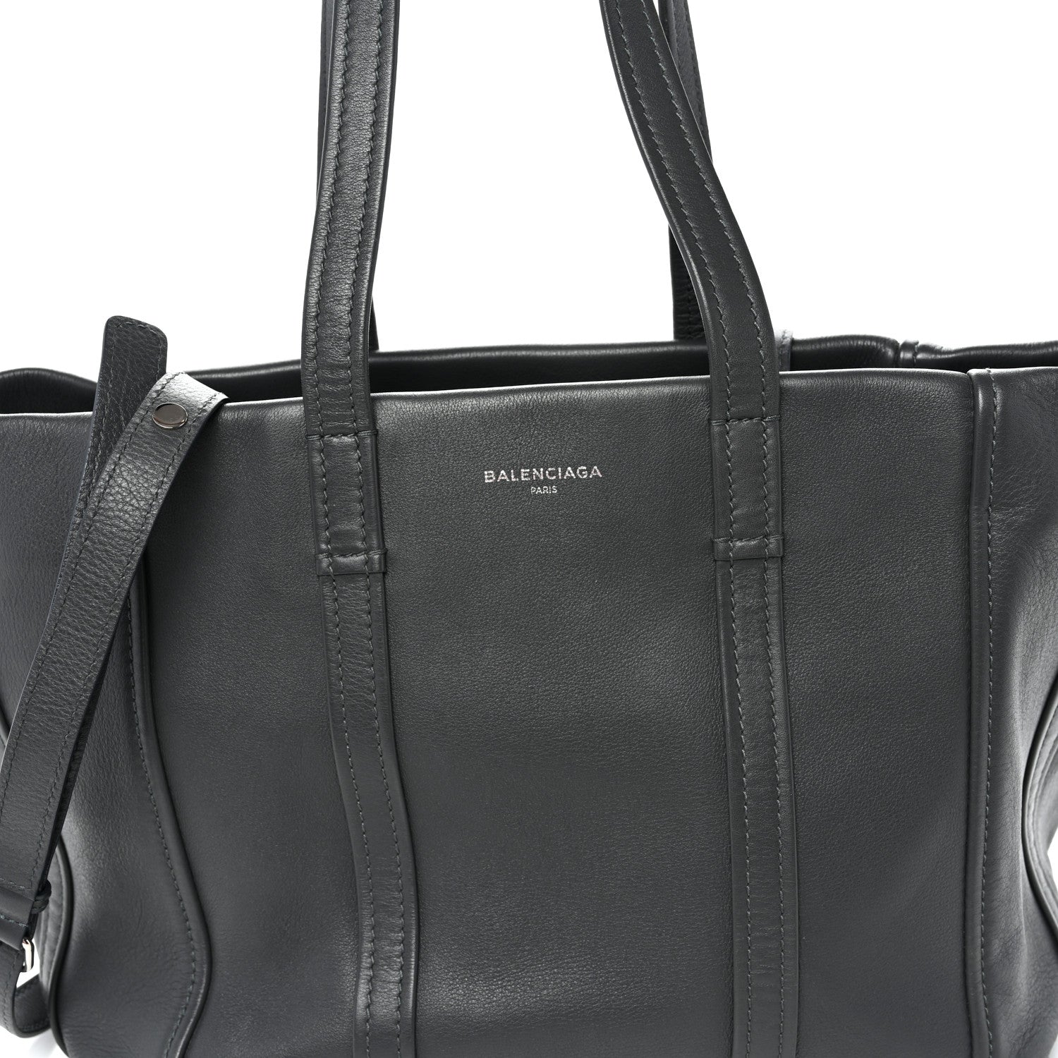 Calfskin Medium Laundry Cabas Tote Gris Fossile