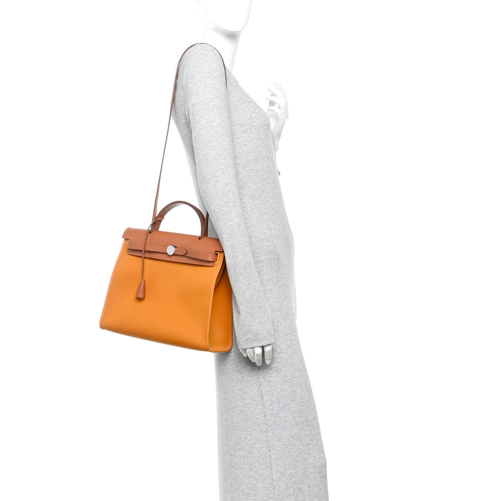 Toile Vache Hunter Herbag Zip 31 PM Jaune Ambre Natural