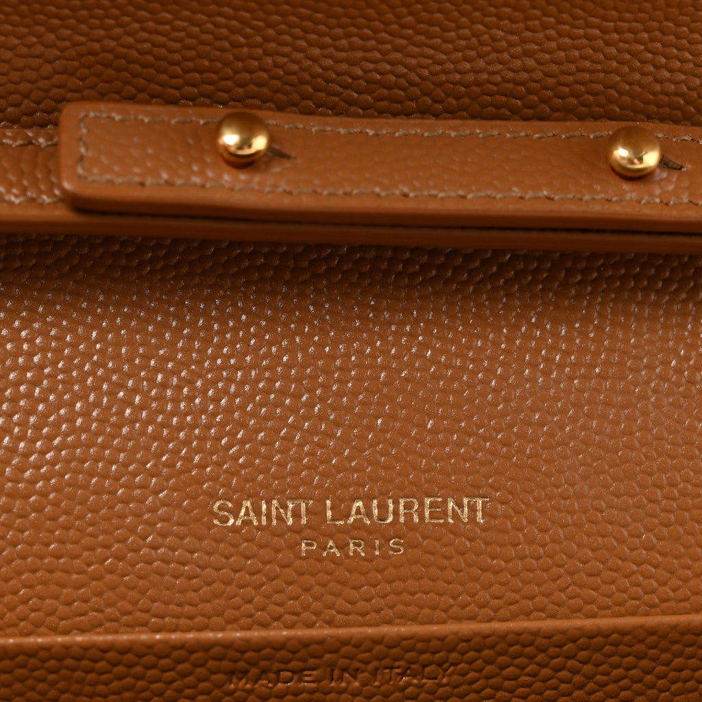 Grain De Poudre Matelasse Chevron Monogram Chain Wallet Natural Dark