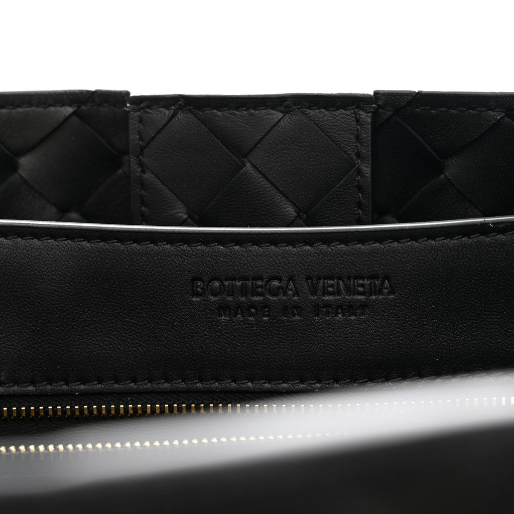 Nappa Intrecciato Medium Andiamo Shoulder Bag Black