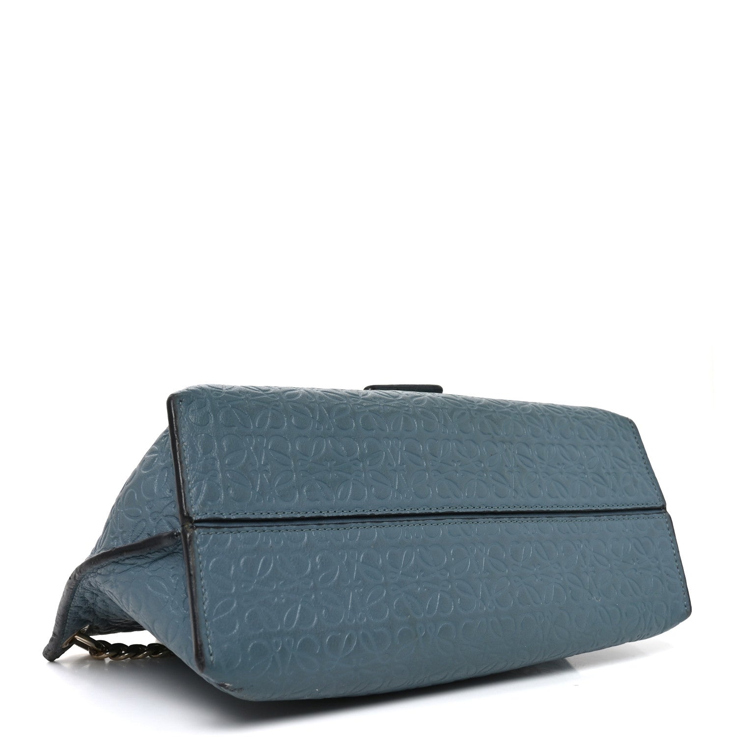 Goatskin Embossed Avenue Shoulder Bag Blue