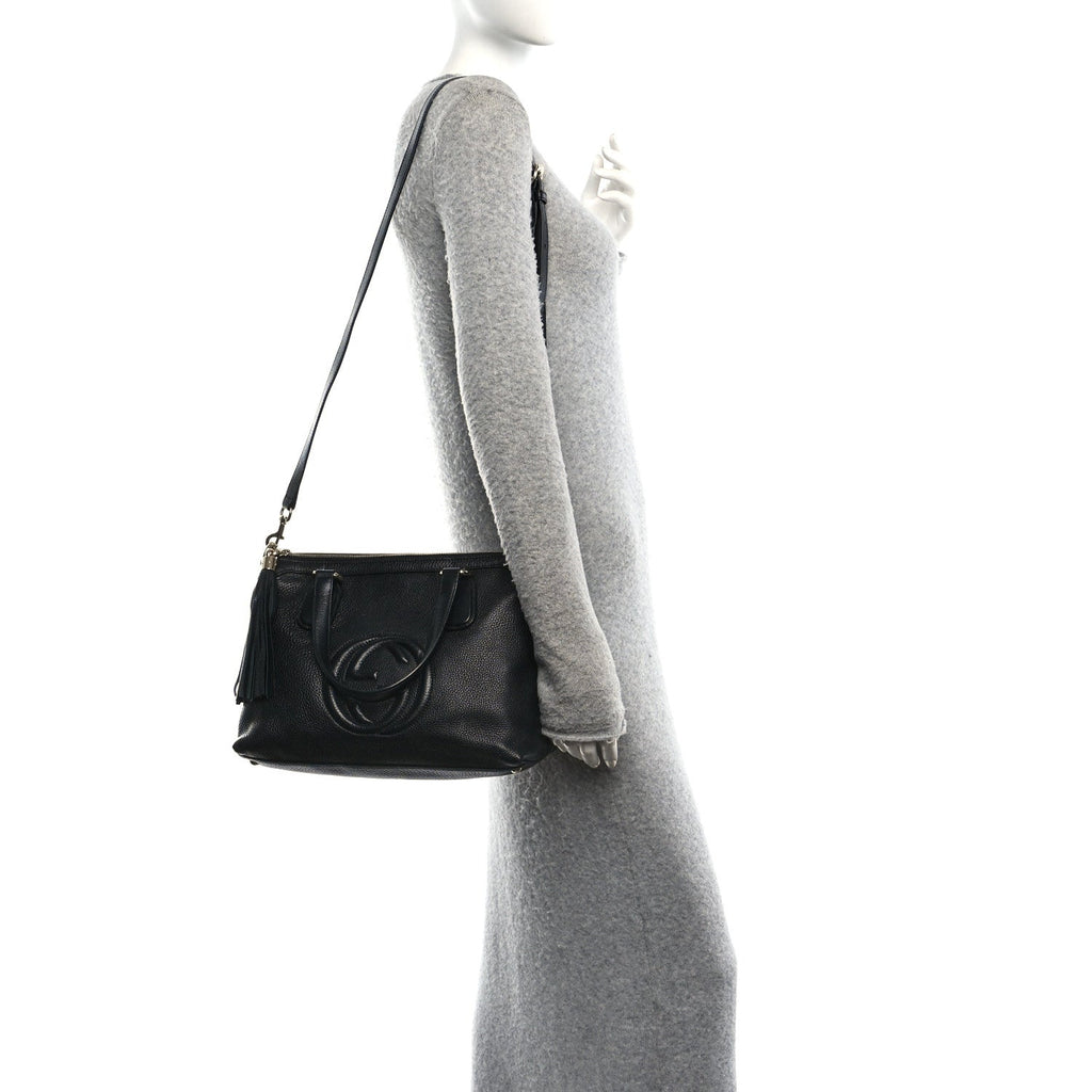 Cellarius Calfskin Small Soho Top Handle Satchel Black