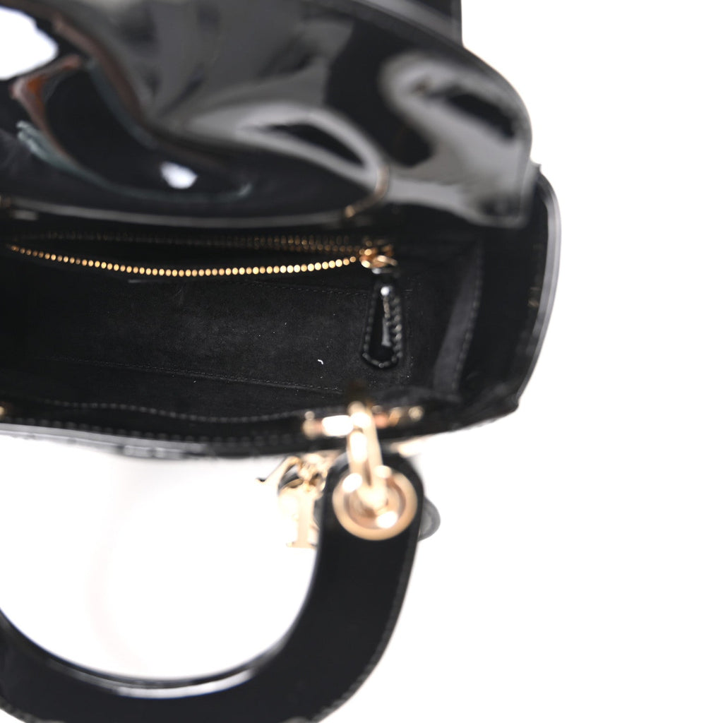 Patent Cannage Mini Lady Dior Black