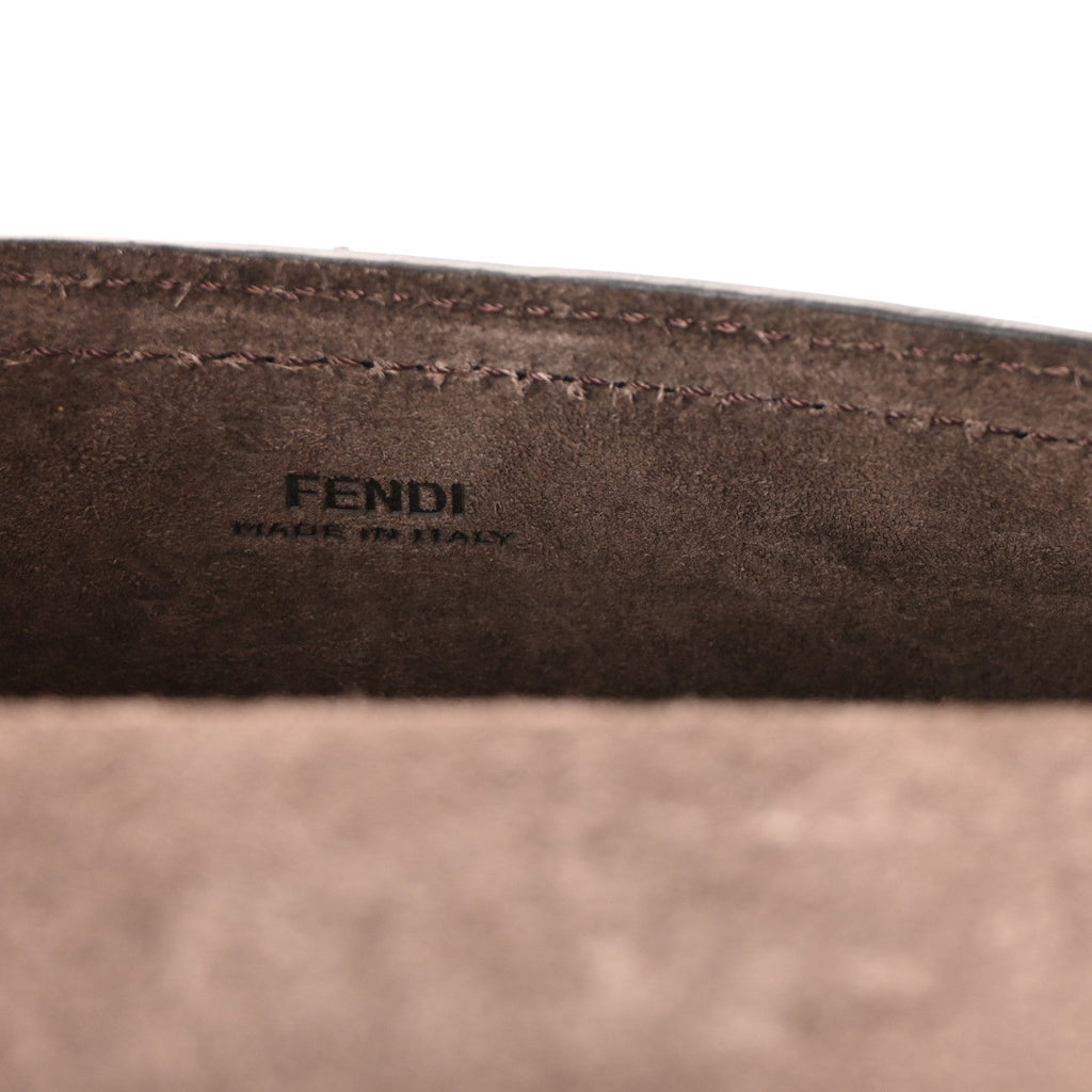 Recycled Fabric Jacquard Vitello King FF 1974 Baguette Soft Trunk Phone Pouch Tobacco Moro Notte