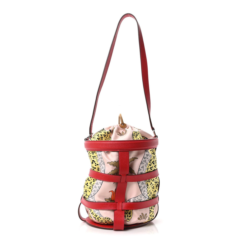 Epsom Silk Les Leopards Musardine Bag Rouge Casaque