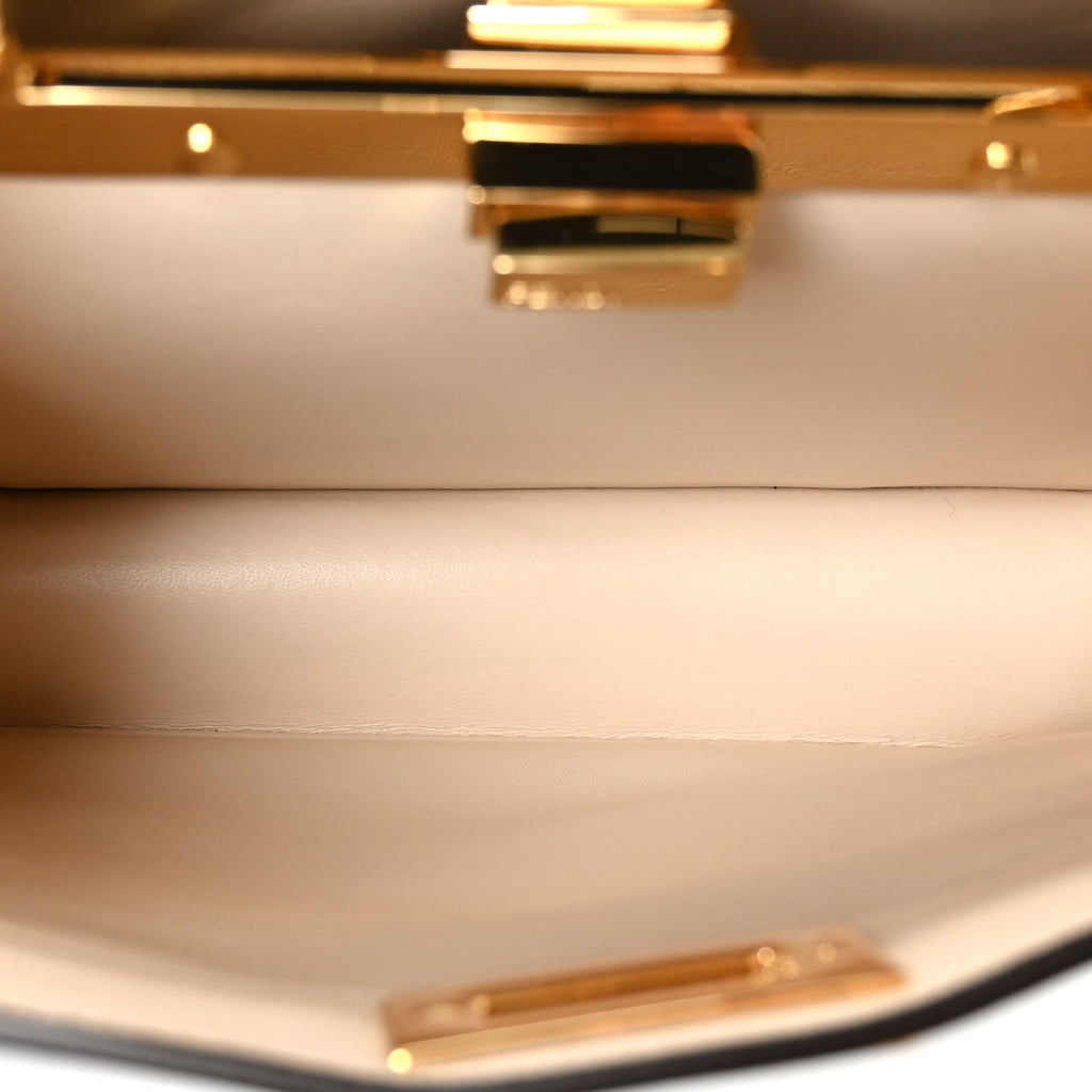 Vitello Seta Shiny Nappa Small Peekaboo I SEE U Satchel Azzurro Baby Camelia