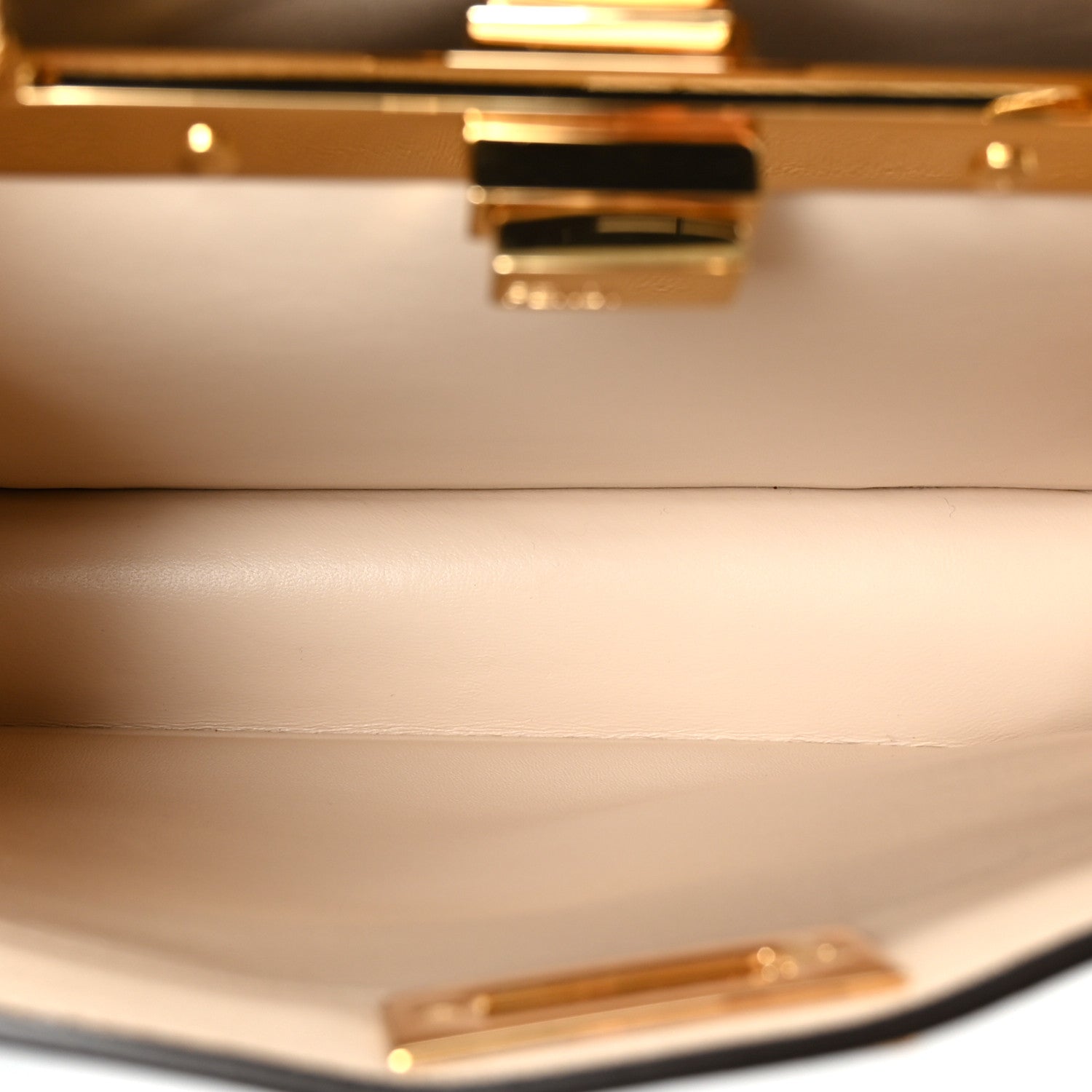 Vitello Seta Shiny Nappa Small Peekaboo I SEE U Satchel Azzurro Baby Camelia