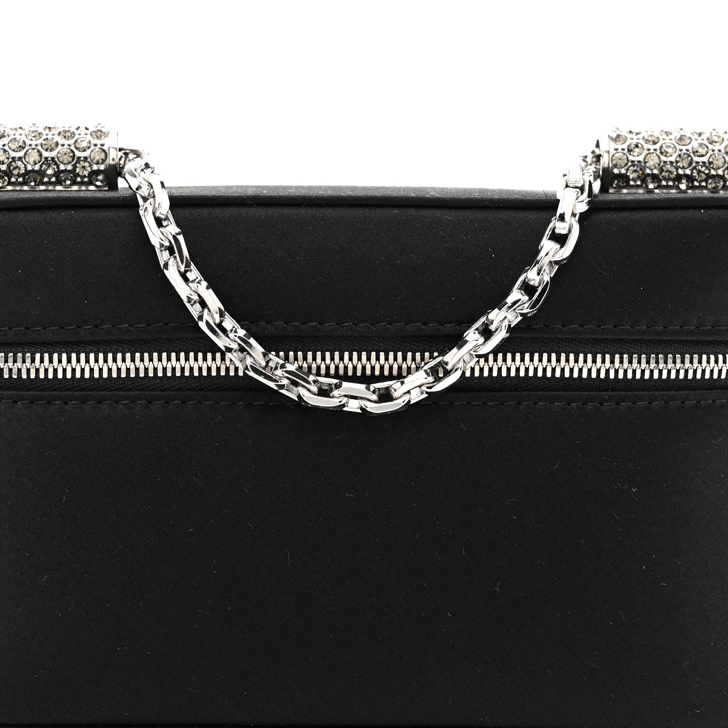 Satin Crystal Pave Medium Sicily Tubes Black