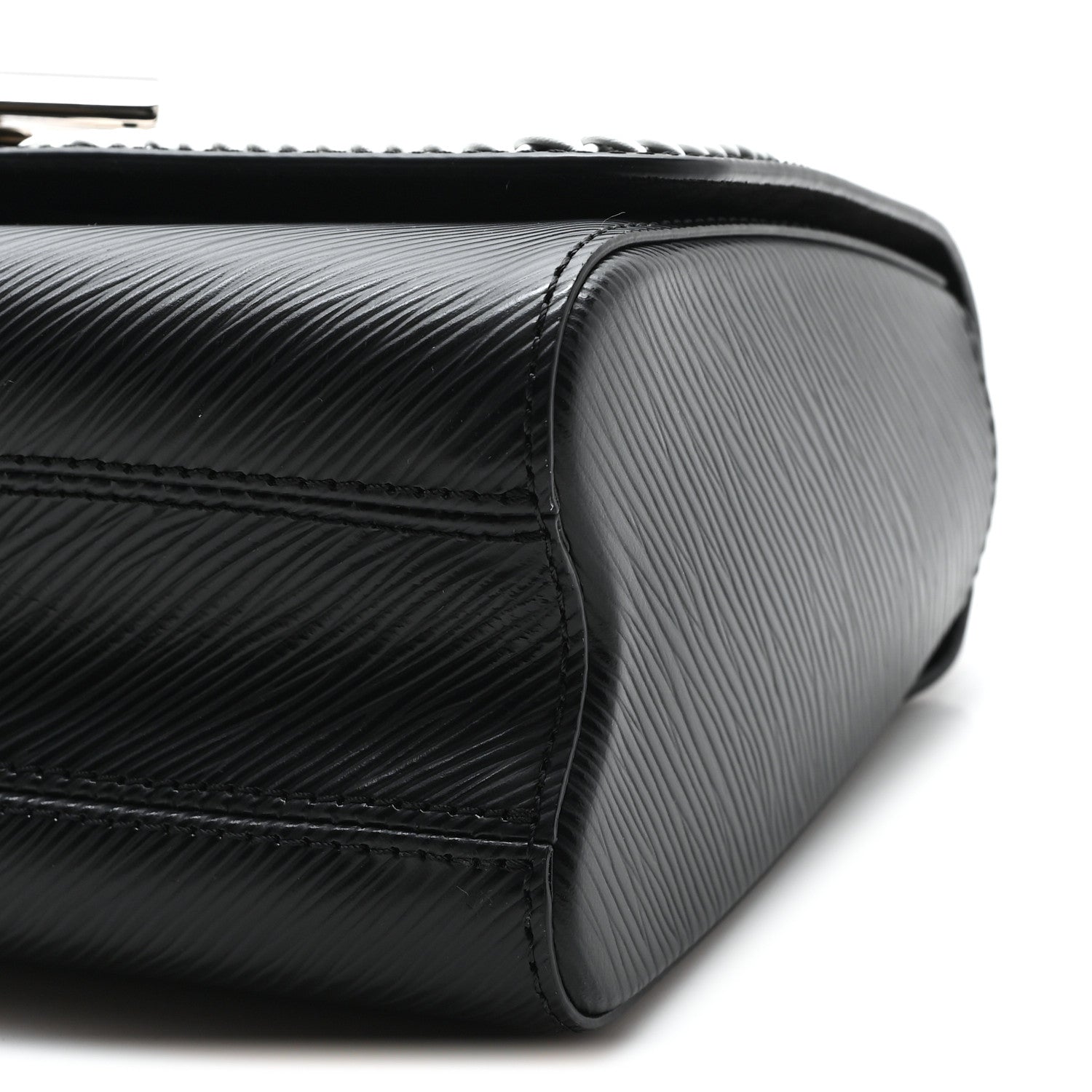 Epi Whipstitch Heart Twist Shoulder Bag MM Black