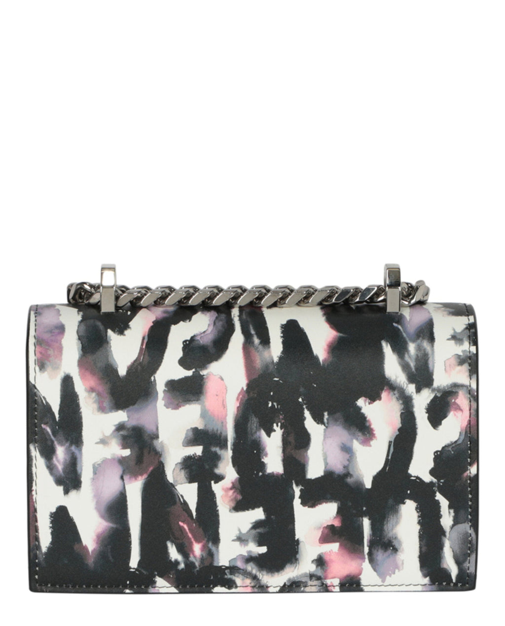 Alexander McQueen Womens Watercolor Graffiti Jewelled Shoulder Bag