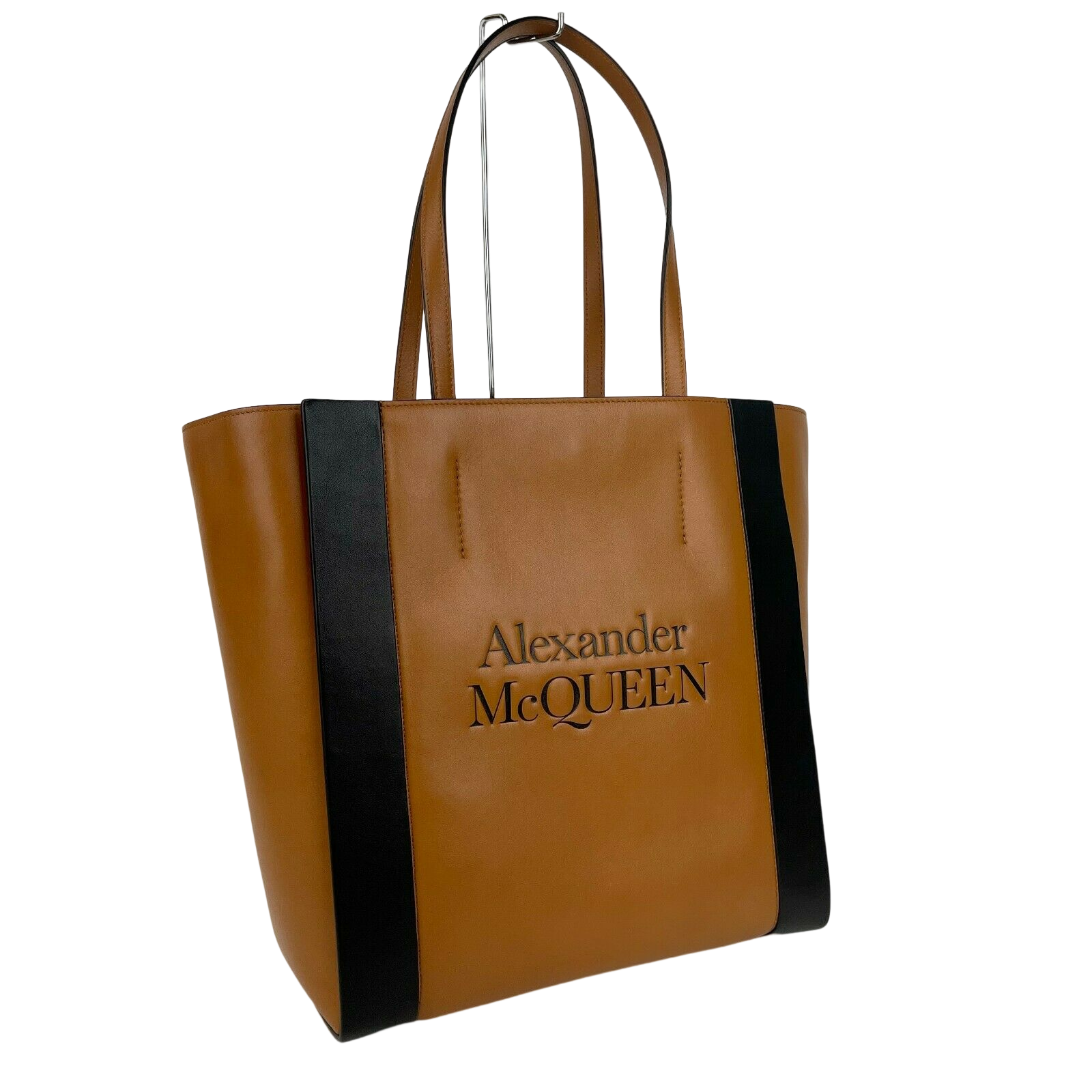 Alexander McQueen Brown Leather Signature Shopper Tote Bag