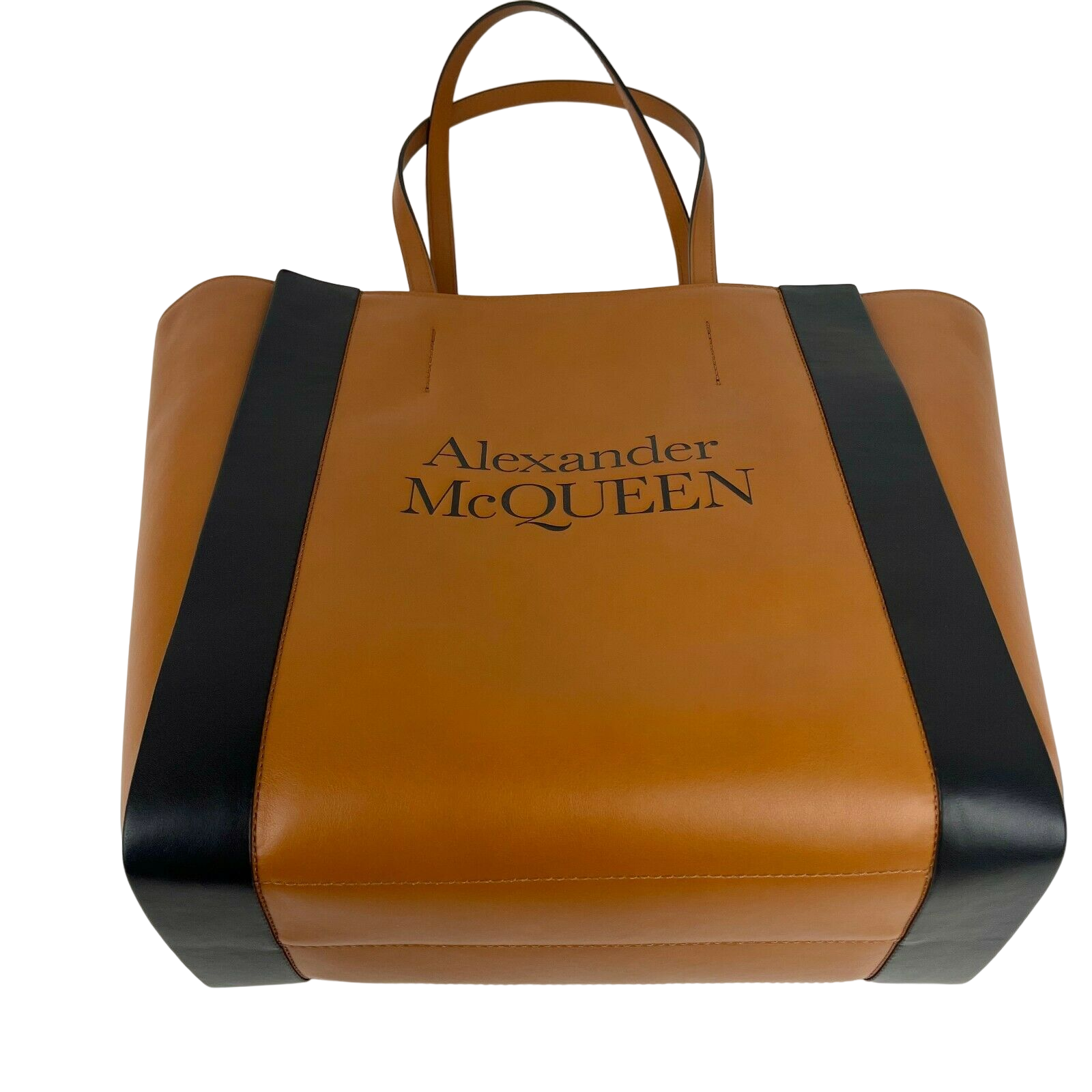 Alexander McQueen Brown Leather Signature Shopper Tote Bag