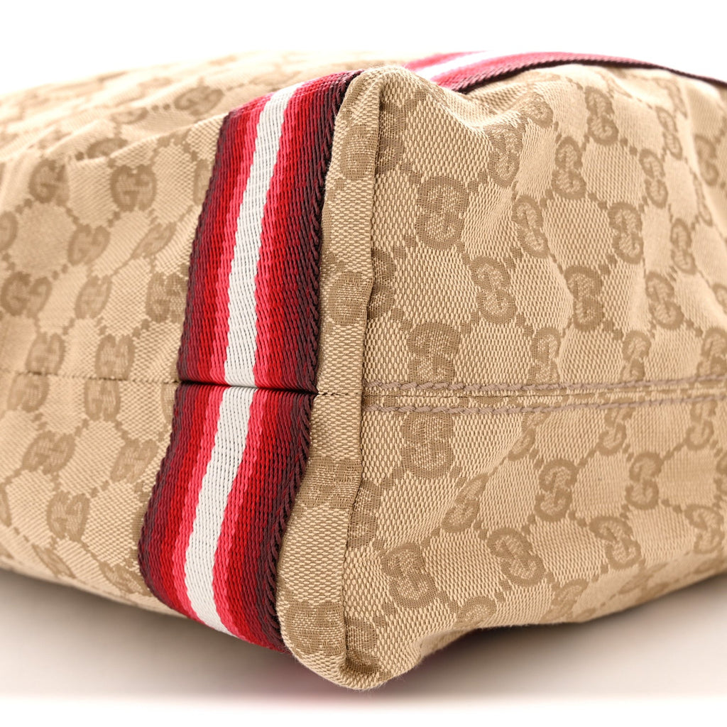 GG Monogram Medium Web Handle Vertical Tote Red