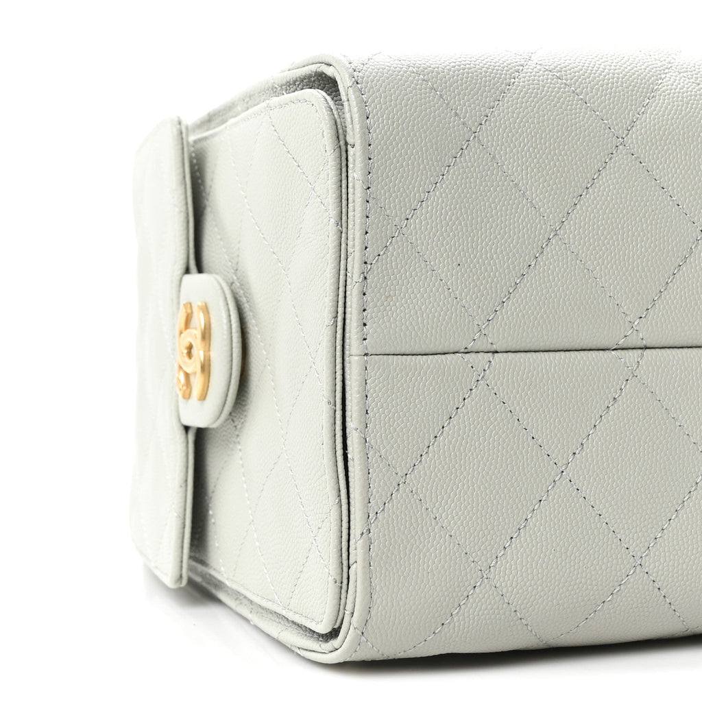 Caviar Quilted Small Chanel 25 Handbag Light Green