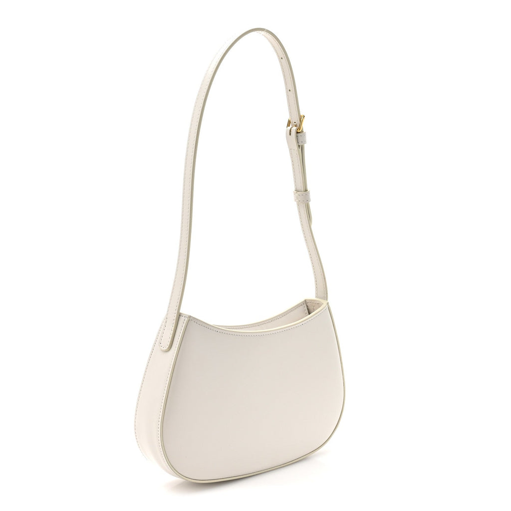 Shiny Calfskin Medium Tilly Triomphe Shoulder Bag Rice