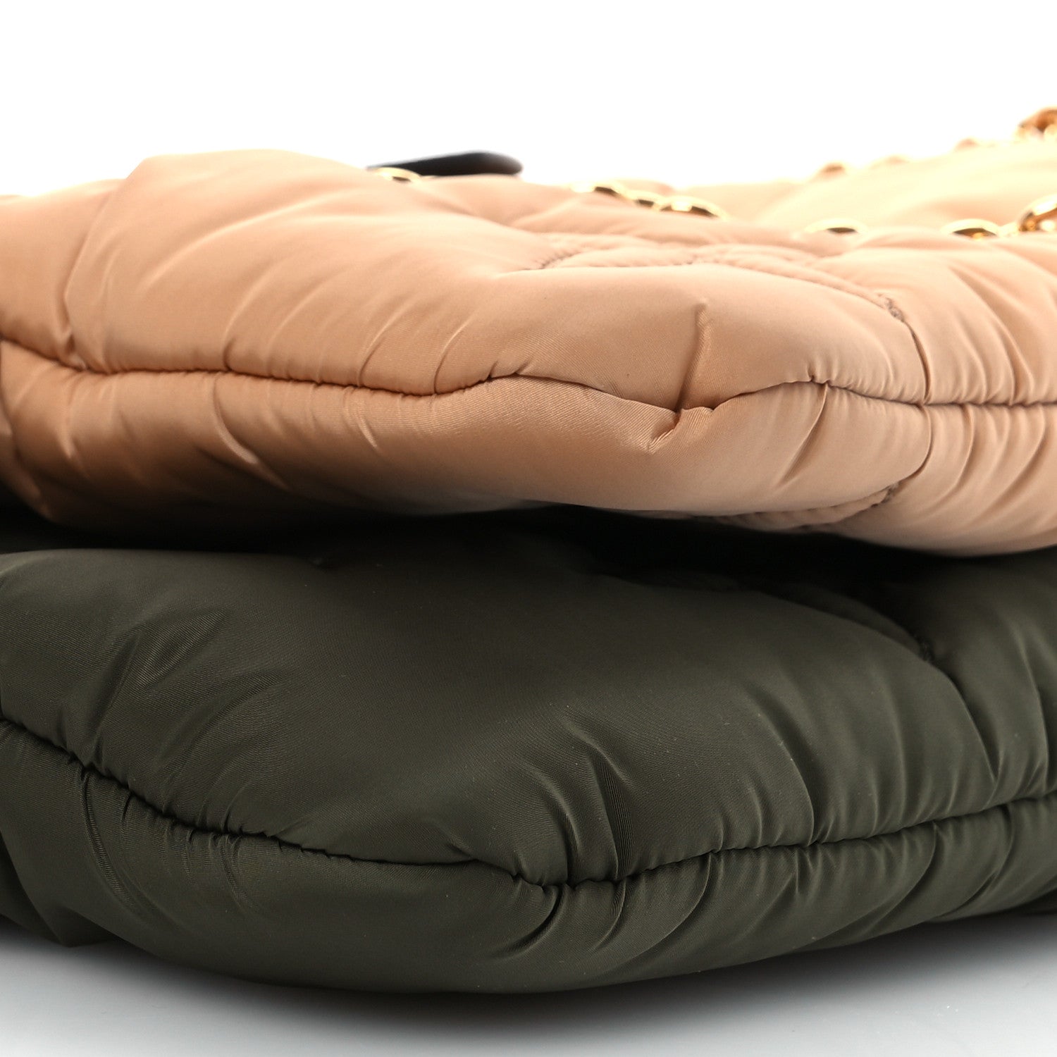 Econyl Monogram Pillow Maxi Multi Pochette Accessories Kaki Beige