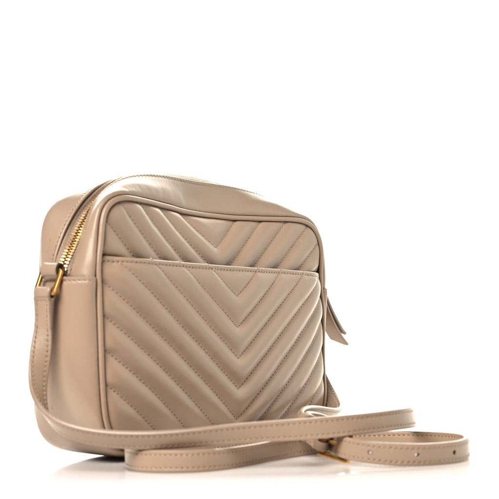 Calfskin Matelasse Monogram Lou Camera Bag Dark Beige