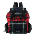 Laminated Tartan Patchwork Medium Rucksack Backpack Military Red