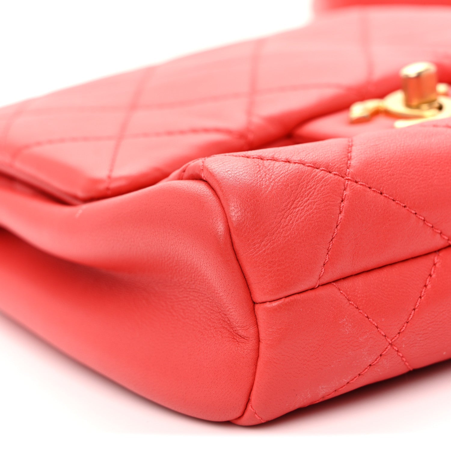 Lambskin Quilted Side-Packs Red