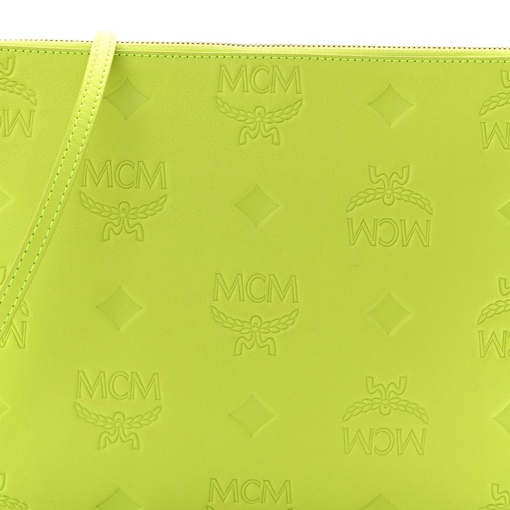 Calfskin Maxi Monogram Crossbody Pouch Green