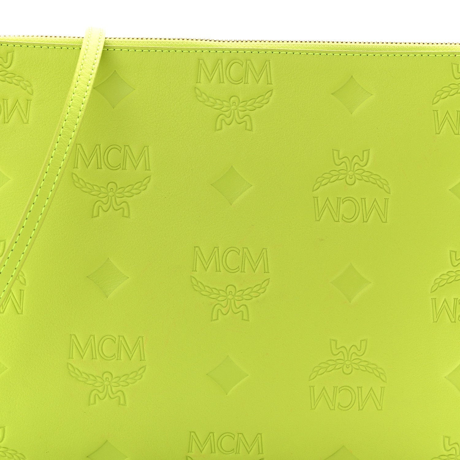 Calfskin Maxi Monogram Crossbody Pouch Green