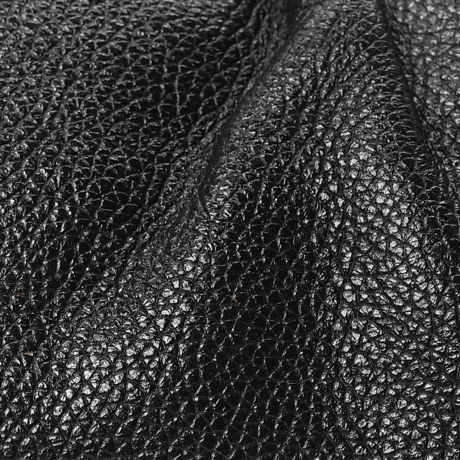 Grained Calfskin Logo XL Cloud Clutch Black