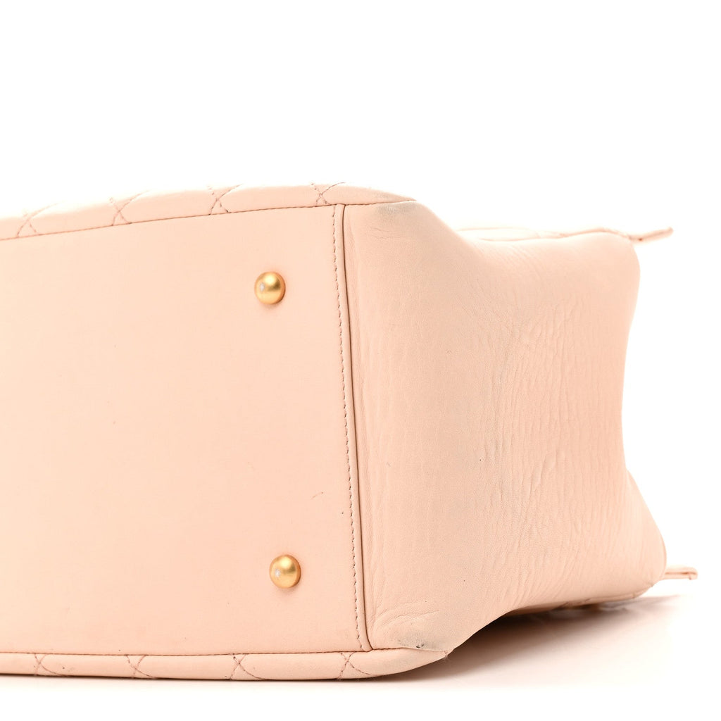 Lambskin Quilted Petit Timeless Shopping Tote PTT Beige