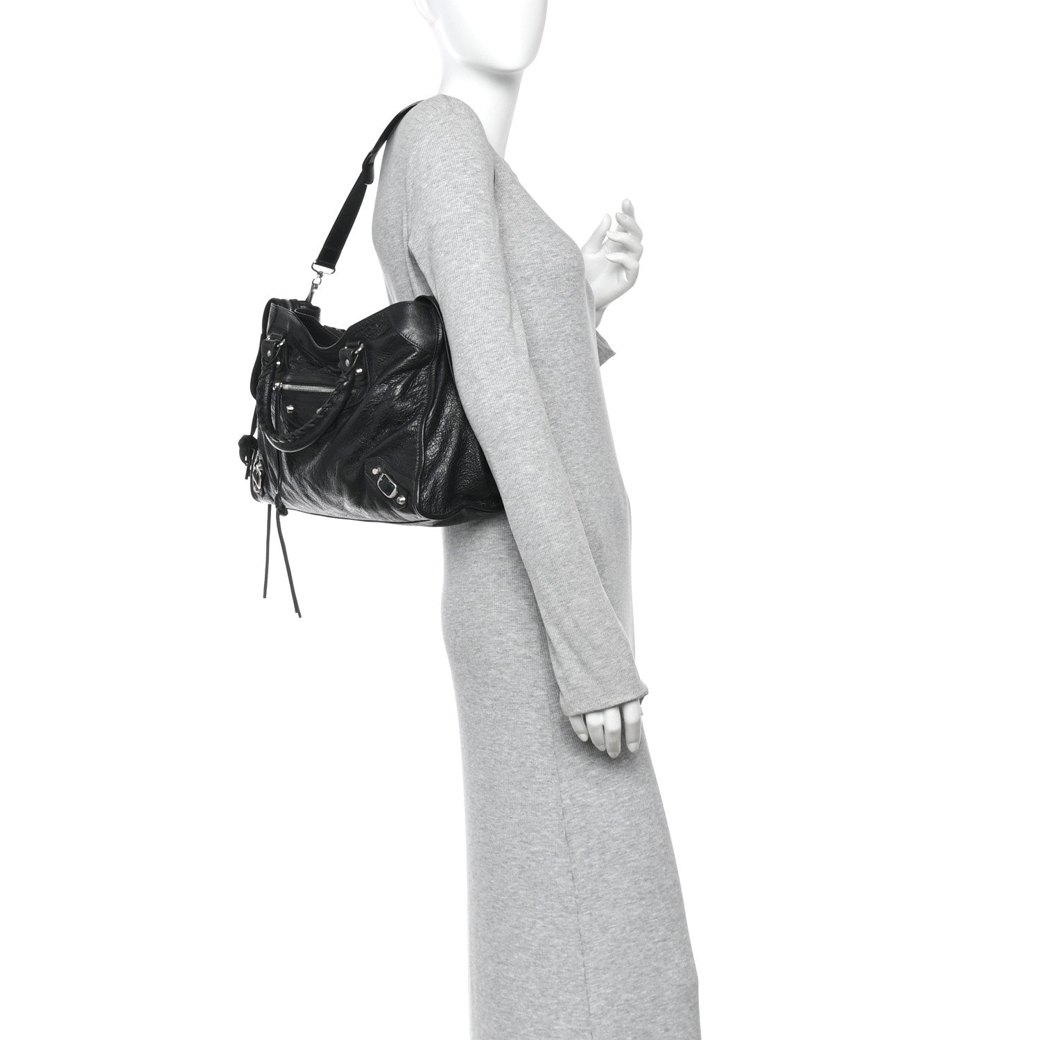 Agneau Classic Silver Hardware City Black