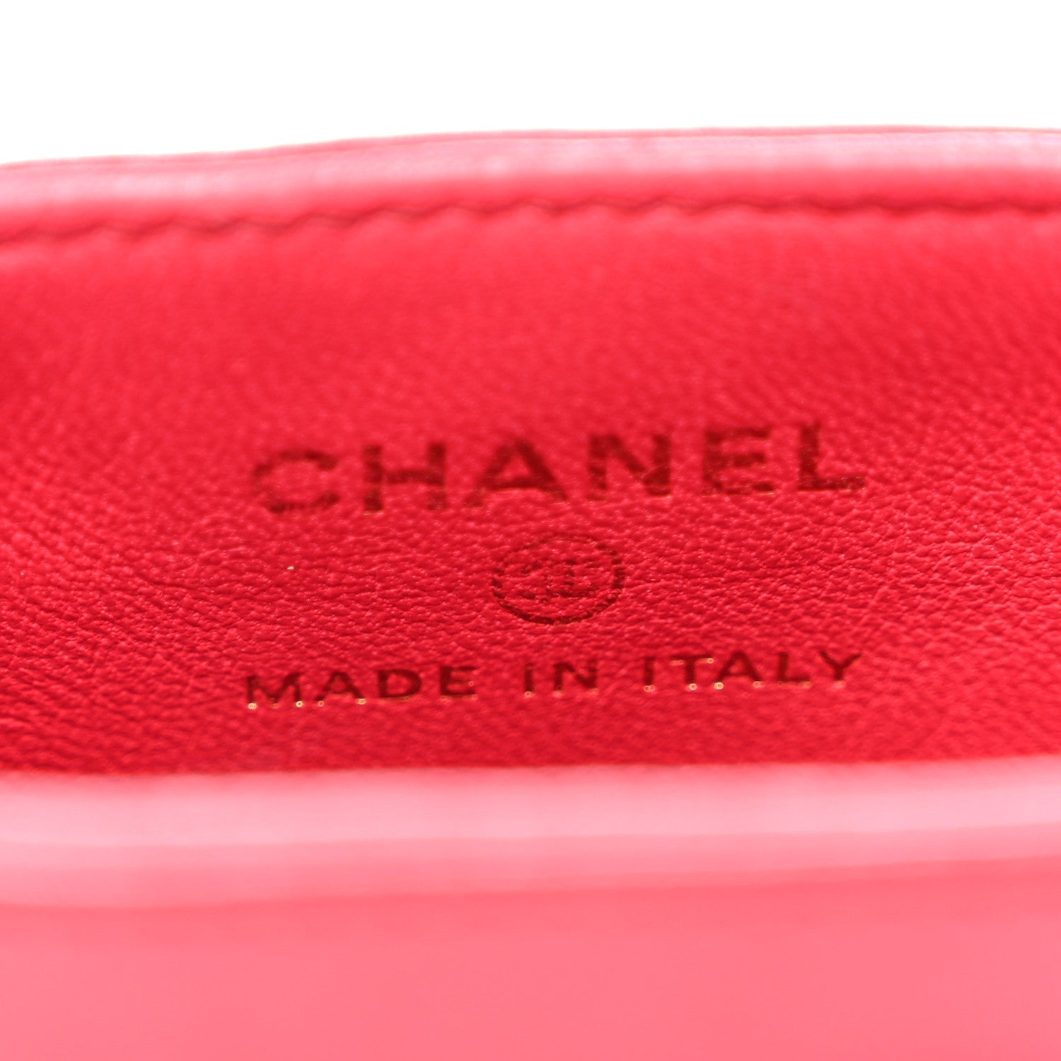 Lambskin Chain Around Phone Holder Red