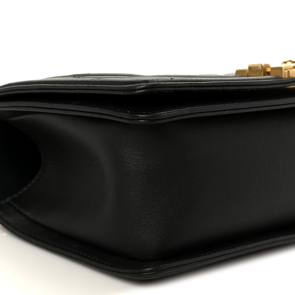 Calfskin Quilted Medium Boy Flap Black
