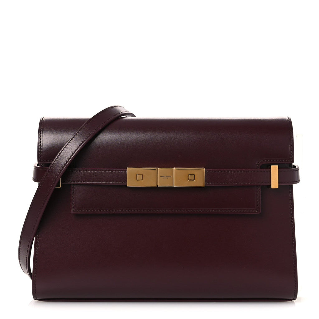 Smooth Calfskin Small Manhattan Shoulder Bag Hot Wine