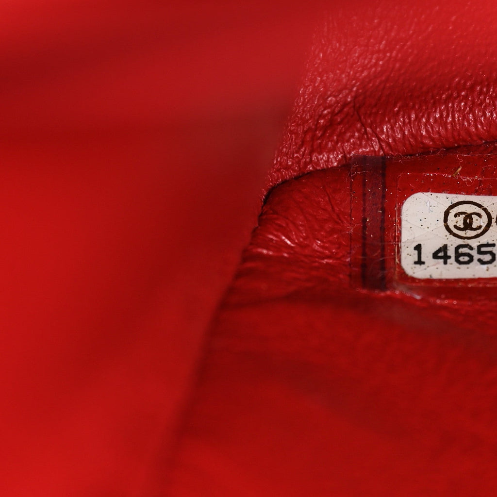 Patent Quilted Jumbo Double Flap Red