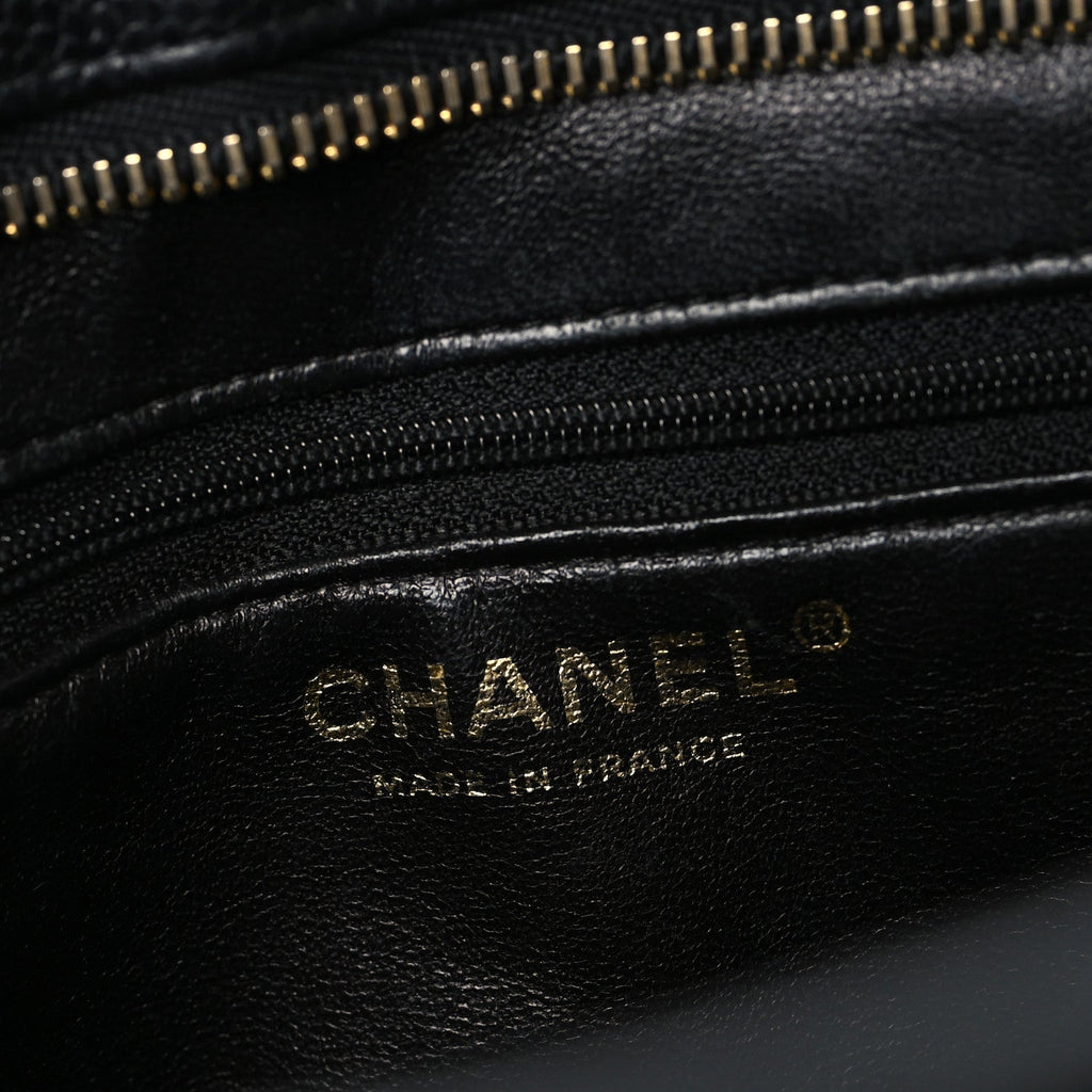 Caviar Quilted Medallion Tote Black