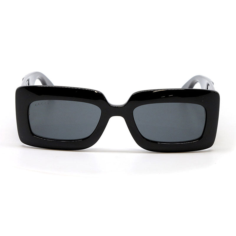 Gucci Sunglasses Rectangle Full Rim, Black Frame and Grey Lens GG0811S001