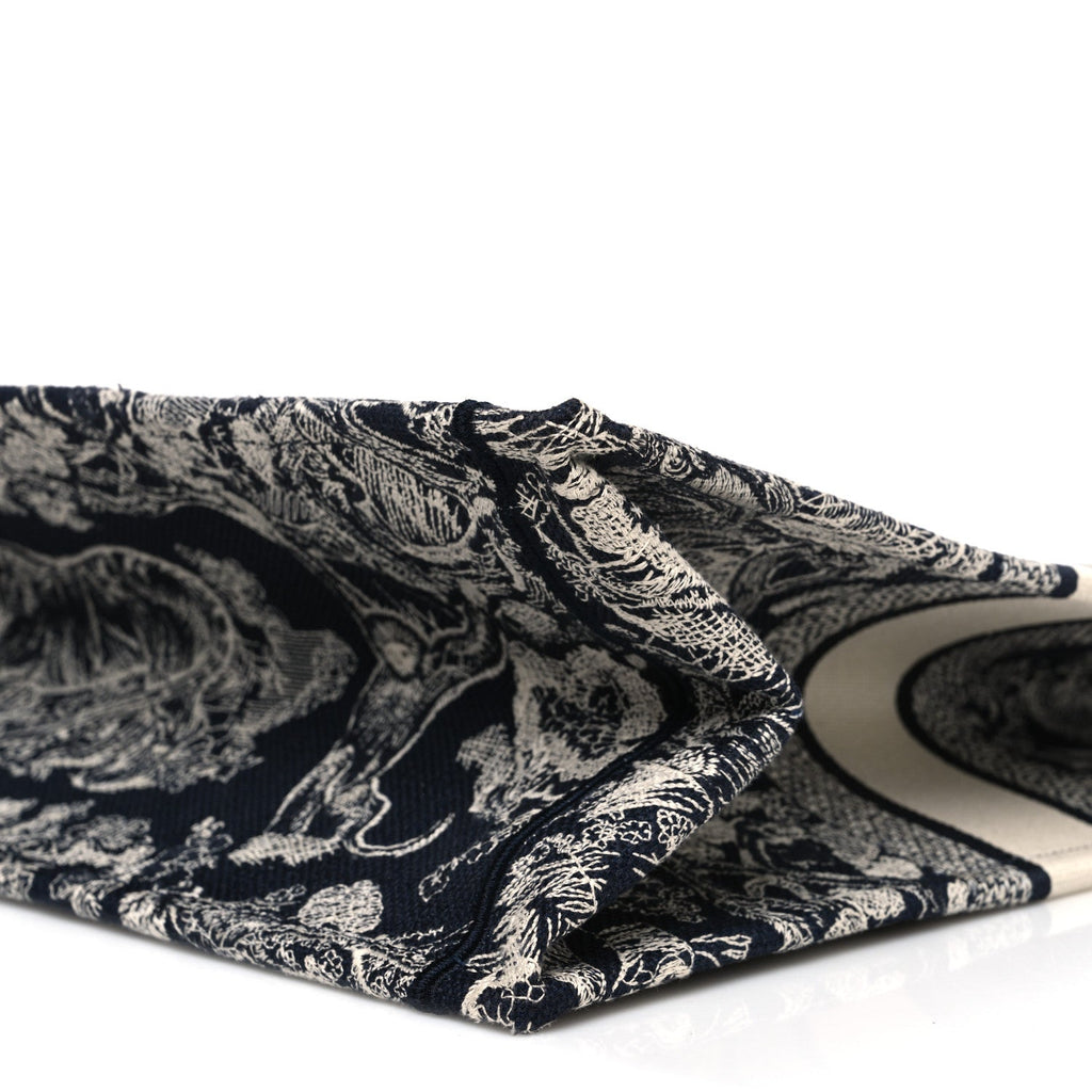 Canvas Embroidered Large Dioriviera Toile De Jouy Reverse Book Tote Blue