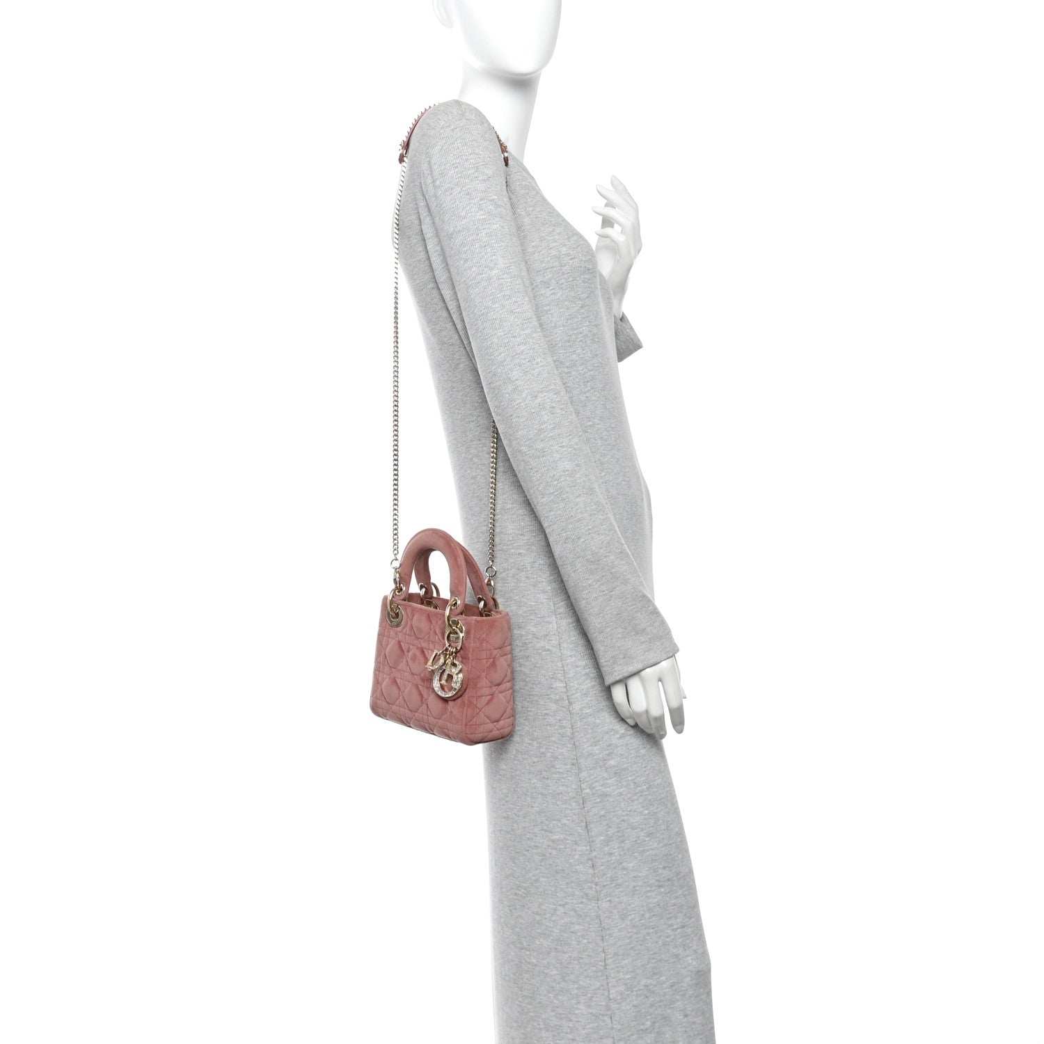 Velvet Mini Lady Dior Pink